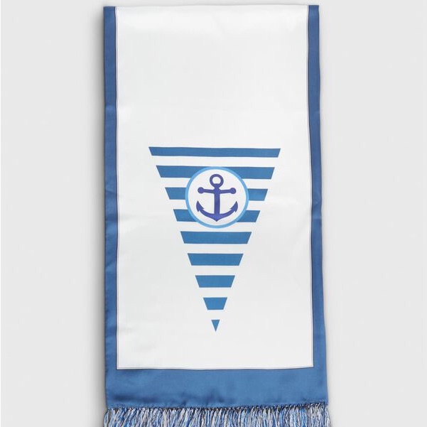 Phineas Cole Anchor Printed Silk Scarf
